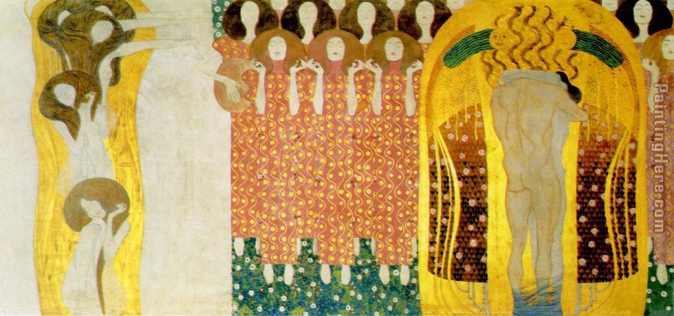 Gustav Klimt Entirety of Beethoven Frieze left8 painting